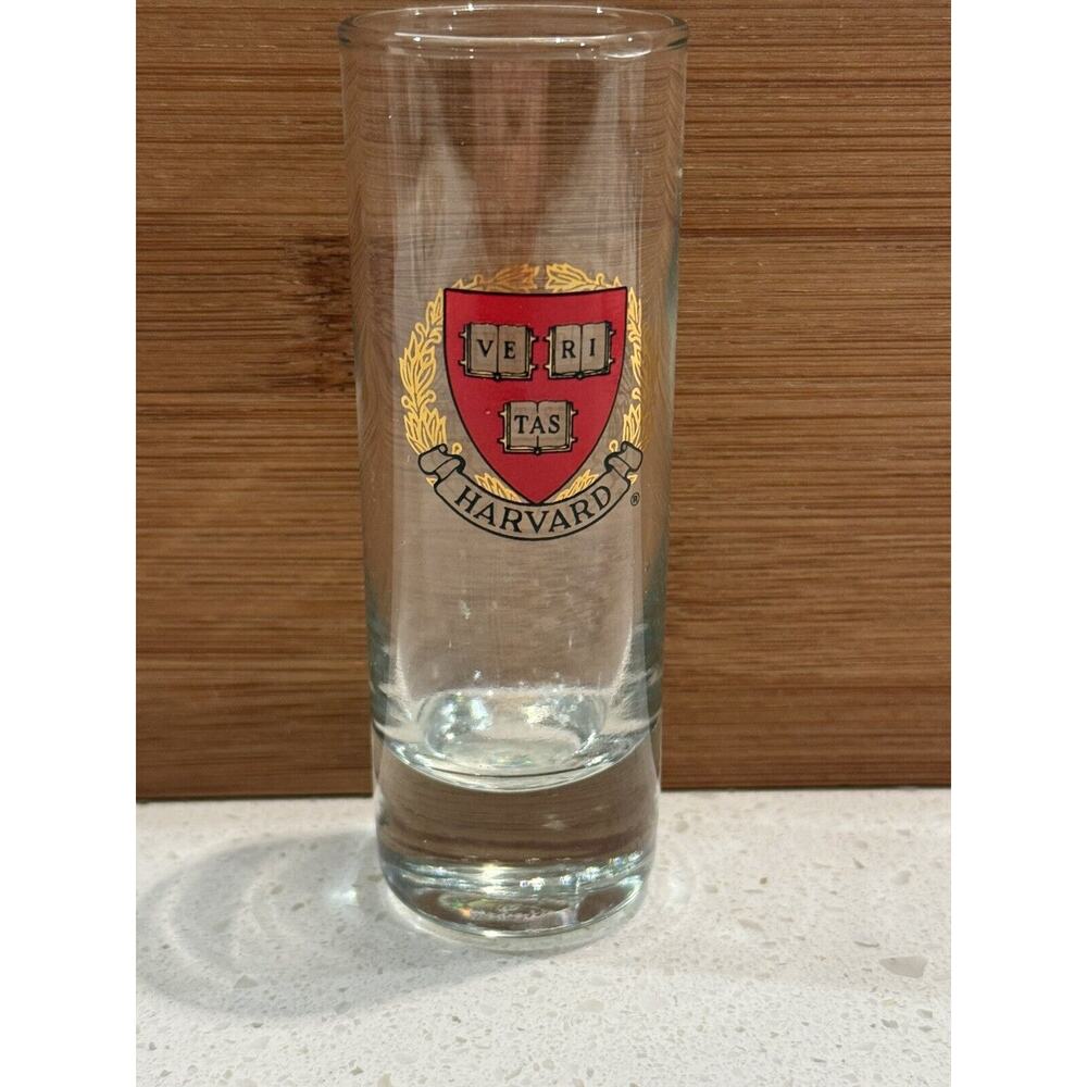 Harvard University Veritas College 2 Ounce Tall Shot Glass Barware USA‎
